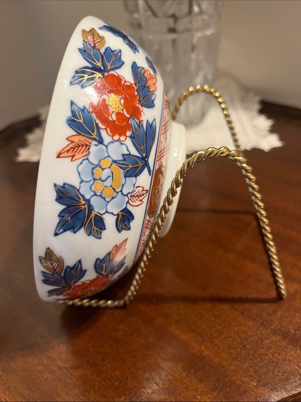 Imari 6” bowl hand painted floral.